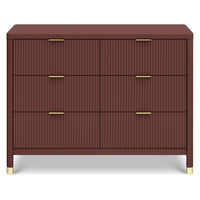 M26716CR,Brimsley Tambour 6-Drawer Assembled Dresser in Crimson