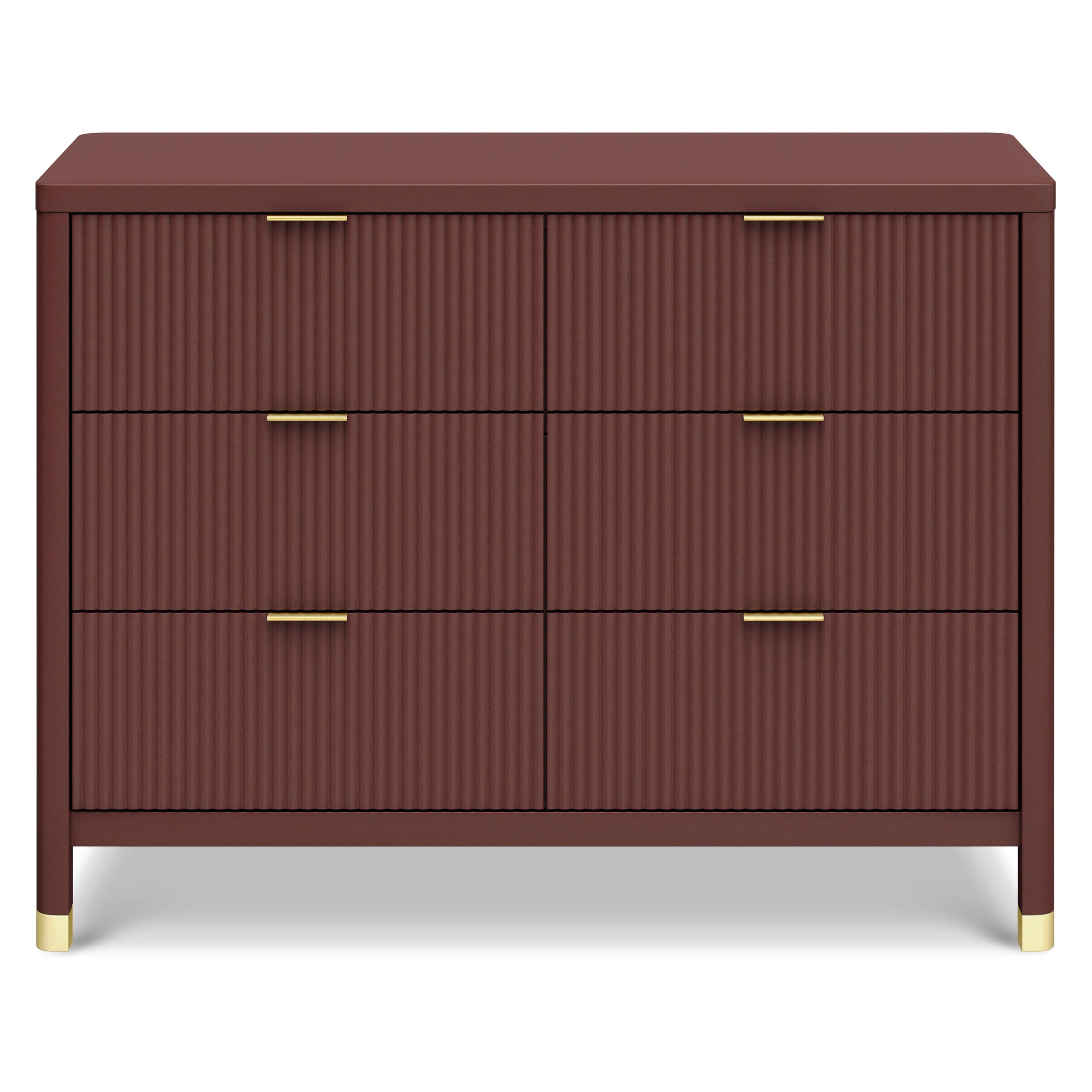 M26716CR,Brimsley Tambour 6-Drawer Assembled Dresser in Crimson