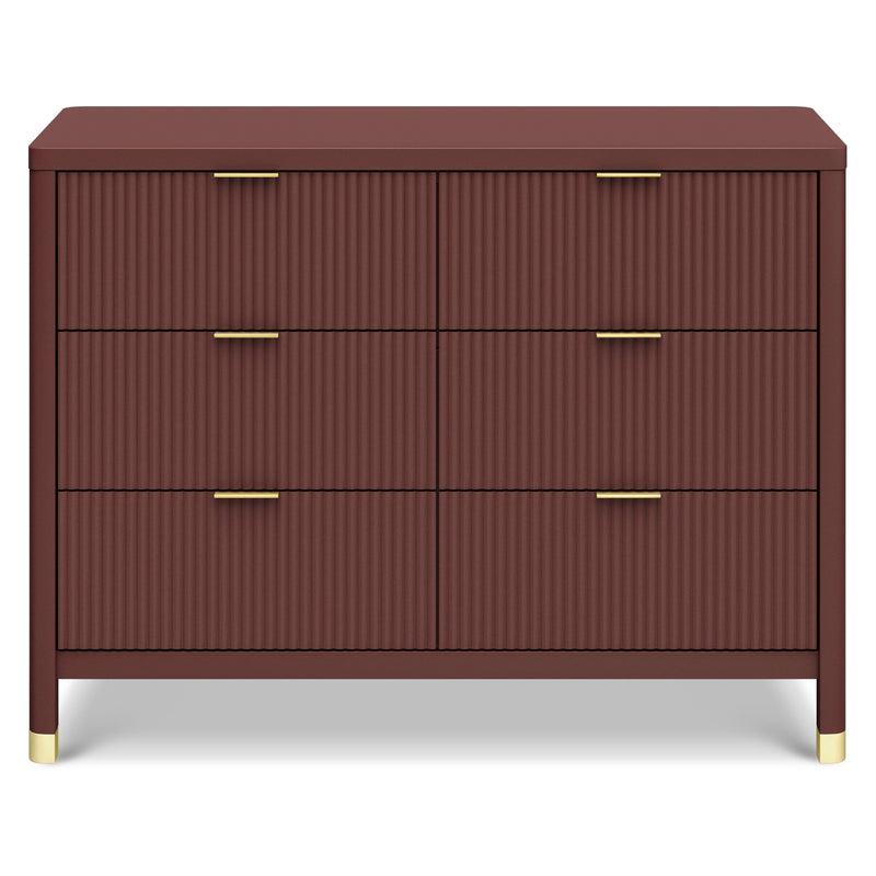M26716CR,Brimsley Tambour 6-Drawer Assembled Dresser in Crimson
