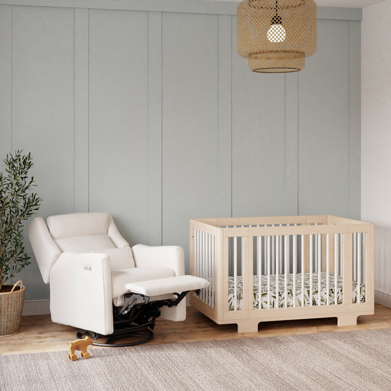 M11286PCMEW,Kiwi Plus Power Glider Recliner w/ Power Headrest in Performance Cream Eco-Weave