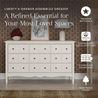 M7128RW,Liberty 9-Drawer Assembled Dresser in Warm White