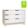 M4216NXW,Hudson 6-Drawer Double Dresser  Assembled in Washed Natural and White