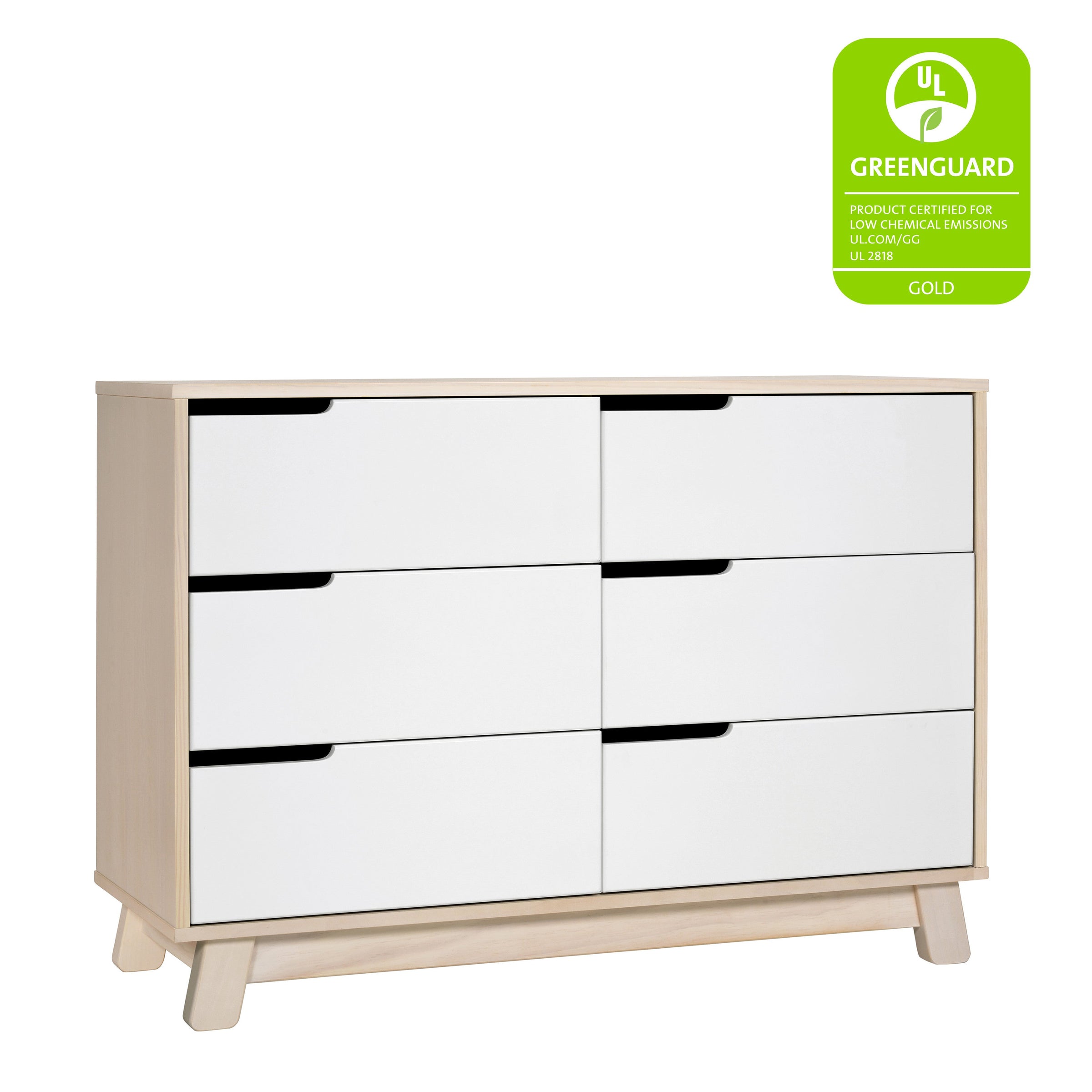 M4216NXW,Hudson 6-Drawer Double Dresser  Assembled in Washed Natural and White