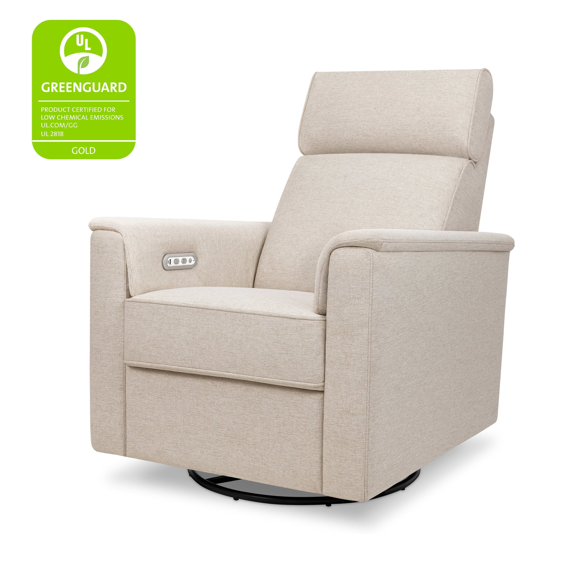 M17186PBEW,Willa Plus Power Glider Recliner w/ Power Headrest in Performance Beach Eco-Weave