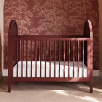 M25601CRNC,Bondi Cane 3-in-1 Convertible Crib w/ Toddler Bed Kit in Crimson with Natural Cane