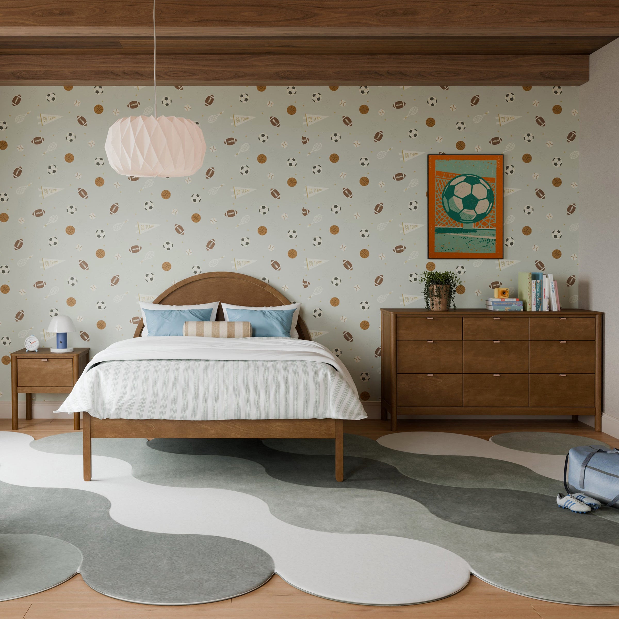 M25996NL,Bondi Full Bed in Natural Walnut