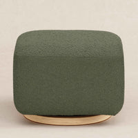 M26385OBLB,Kiwi Gliding Ottoman in Olive Boucle w/ Light Wood Base