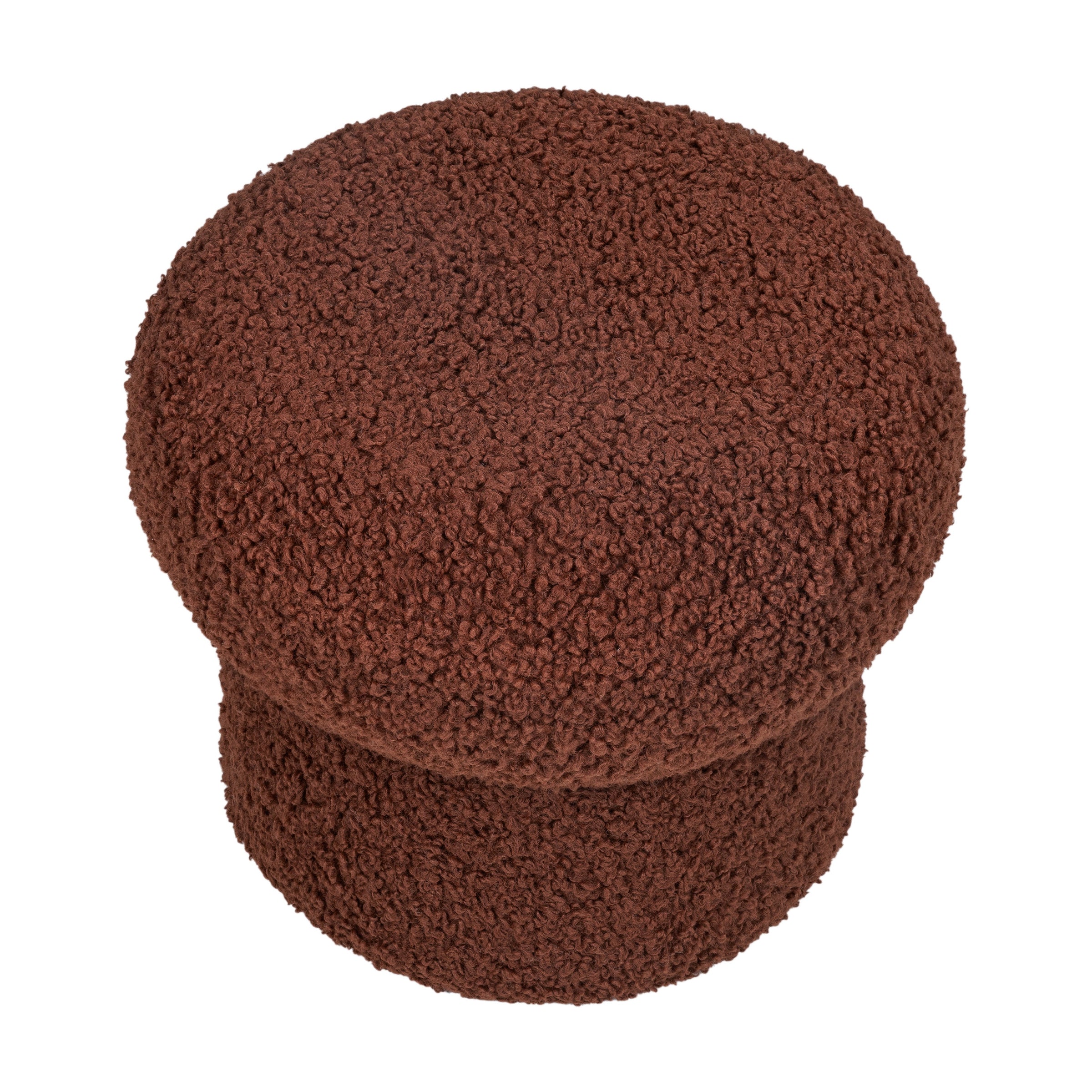 M31585RT,Mini Mushroom Pouf in Rouge Teddy Loop
