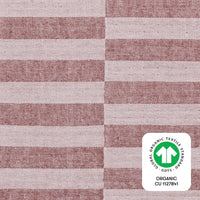 T30436,Maroon Stripe Muslin Mini Crib Sheet in GOTS Certified Organic Cotton