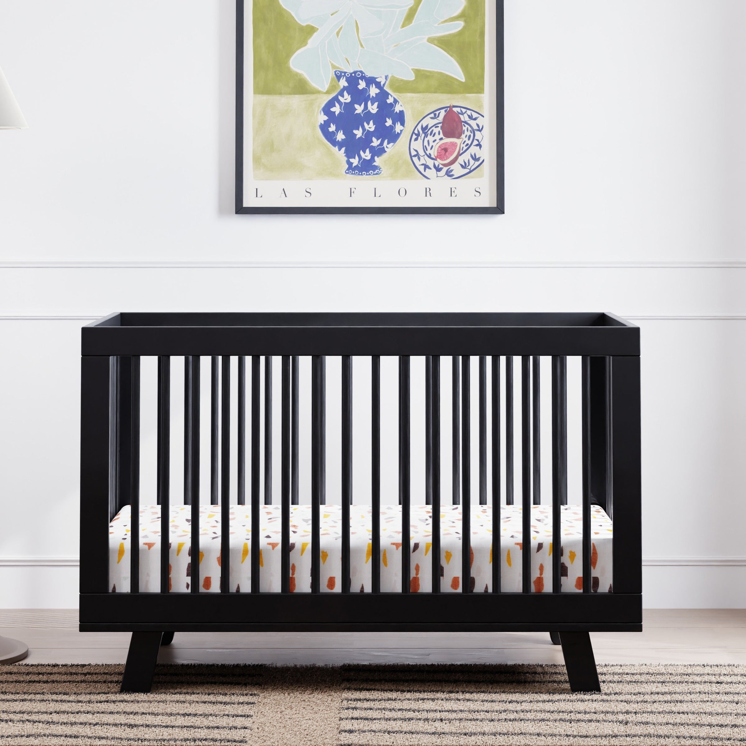 M4201B,Hudson 3-in-1 Convertible Crib w/Toddler Bed Conversion Kit in Black