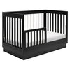 M8601KB,Harlow 3-in-1 Convertible Crib w/Toddler Bed Conversion Kit in Black/Acrylic