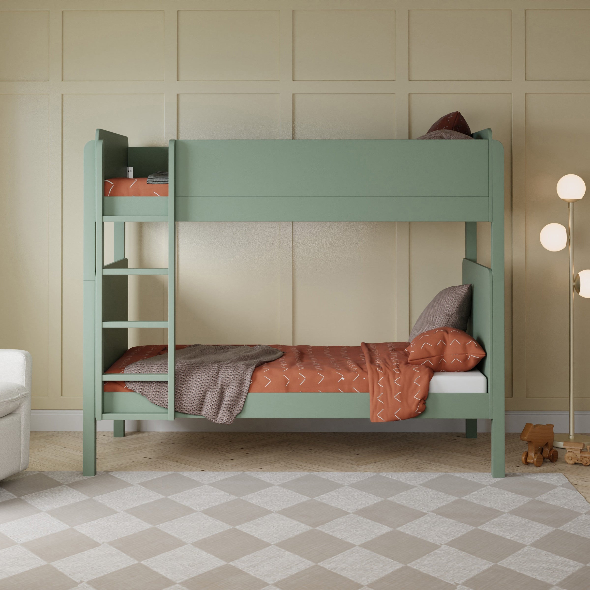 M18494LS,TipToe Bunk Bed in Light Sage