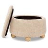 M30985CSGHF,Tuffet Storage Ottoman in Chai Shearling w/Honey Ball Feet