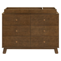 M32526NL,Hudson Modern 6-Drawer Assembled Double Dresser in Natural Walnut