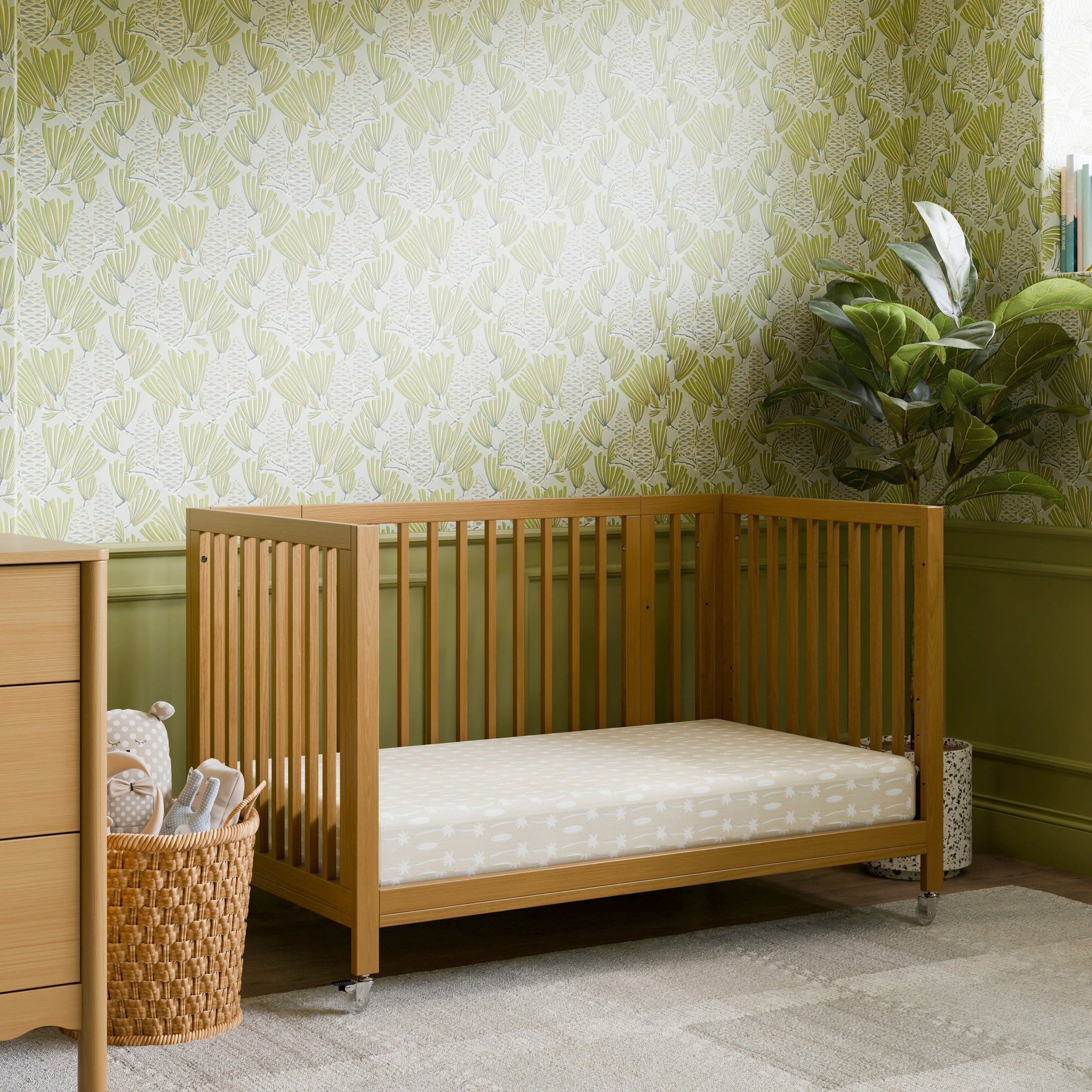 M30880HY,Rolli 9-in-1 Convertible All-Stages?? Crib w/ Bassinet & Toddler Bed Kits in Honey