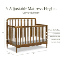 M7141NL,Liberty 4-in-1 Convertible Spindle Crib in Natural Walnut