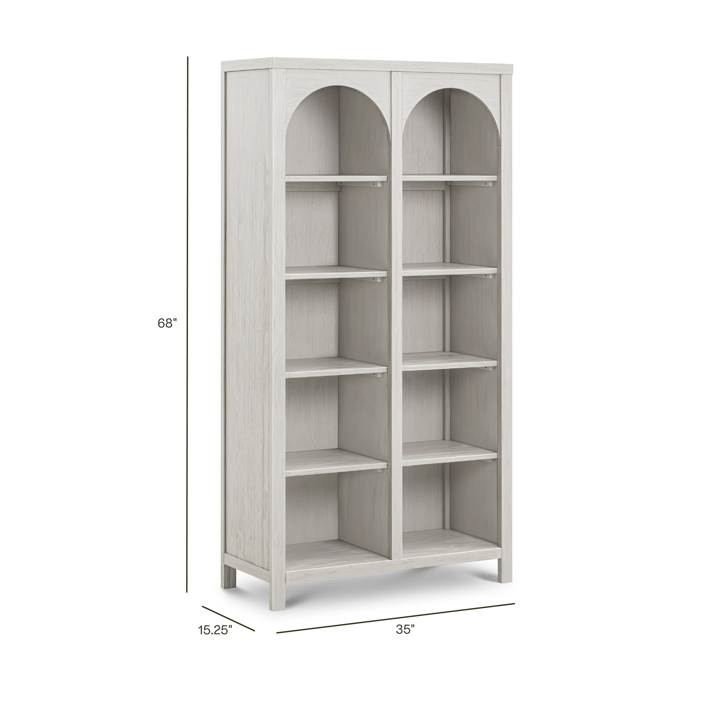 M24814WDF,Eloise Bookcase  Assembled in White Driftwood