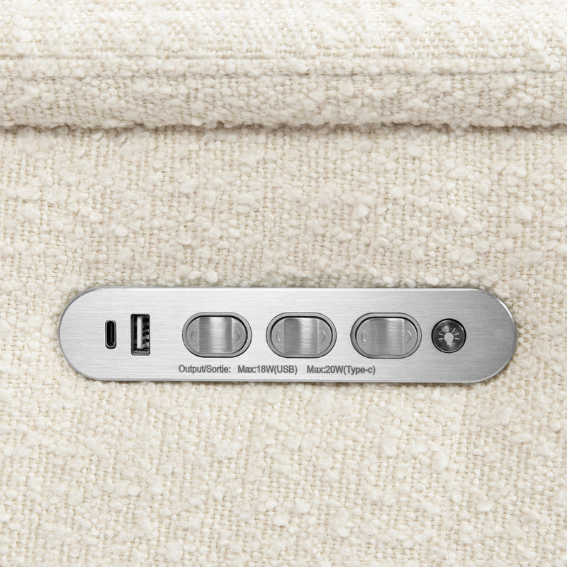 M17182PWB,Willa Pro Power Glider Recliner w/ Power Lumbar in Performance Ivory Boucle