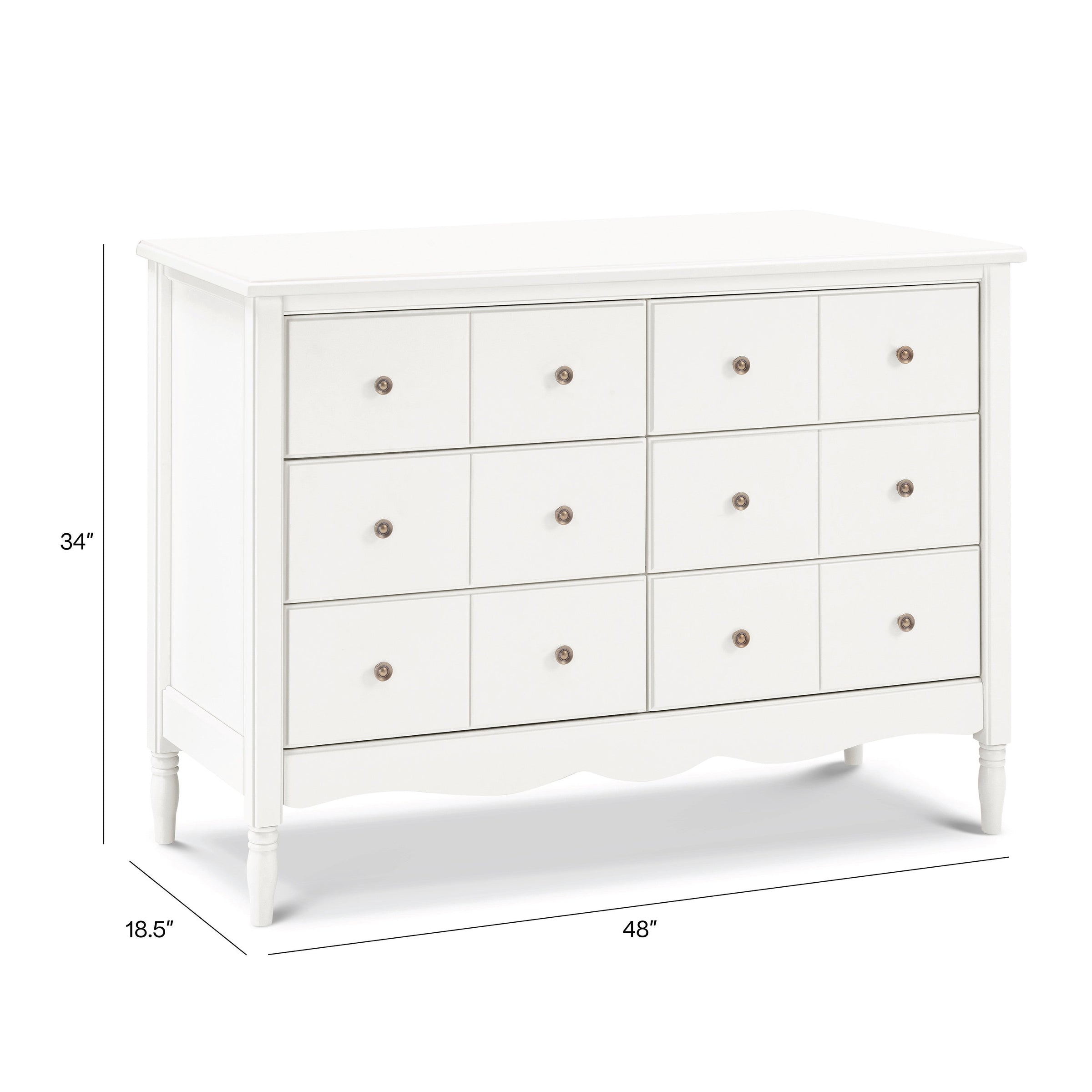 M7116RW,Liberty 6-Drawer Assembled Dresser in Warm White