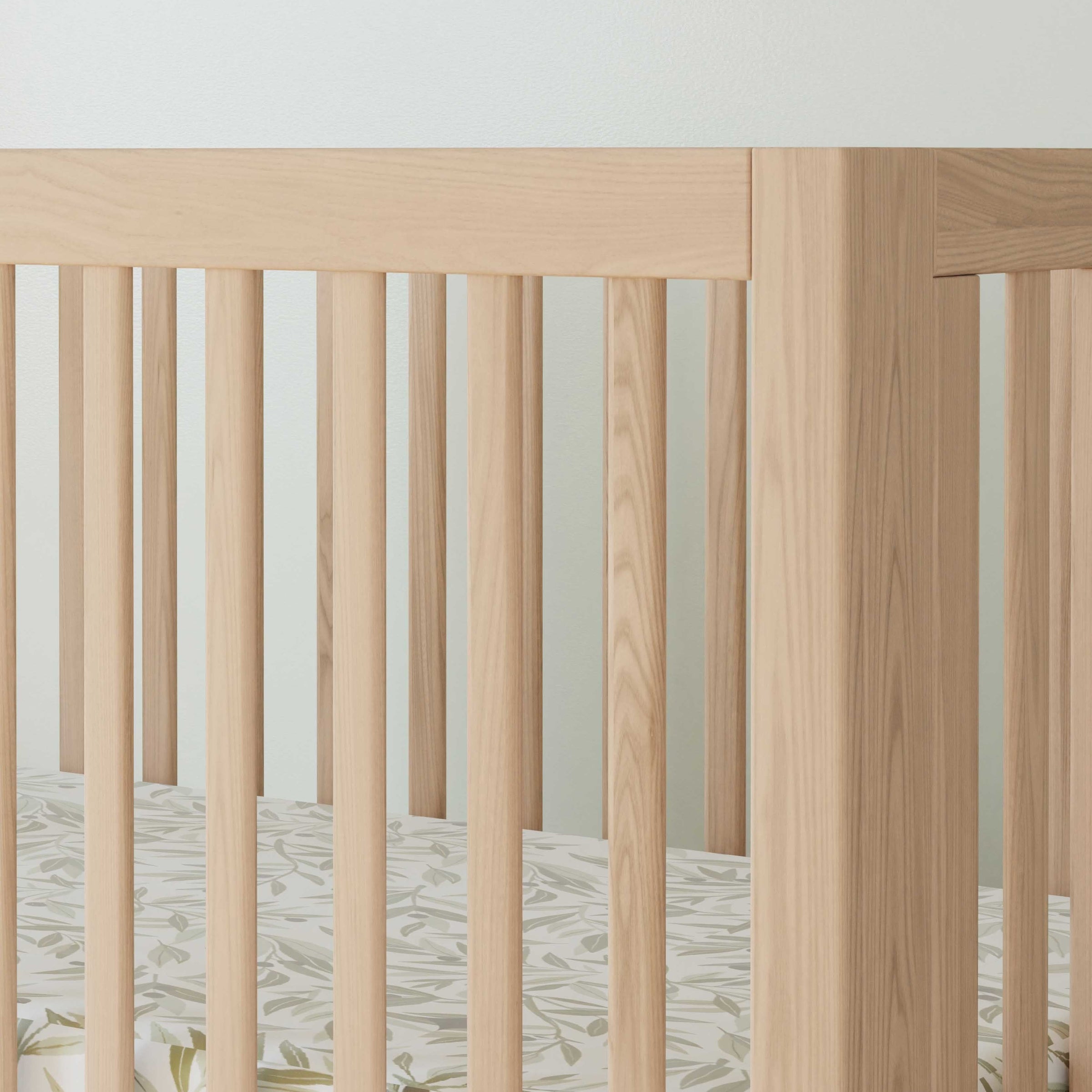 M6601NX,Maki Full-Size Folding Crib w/Toddler Bed Conversion Kit in Washed Natural