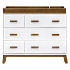 M5826WNL,Scoot 6-Drawer Dresser in White/Natural Walnut
