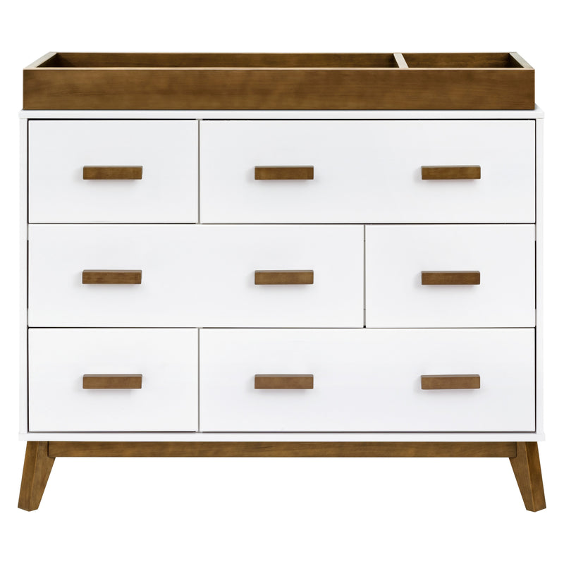M5826WNL,Scoot 6-Drawer Dresser in White/Natural Walnut