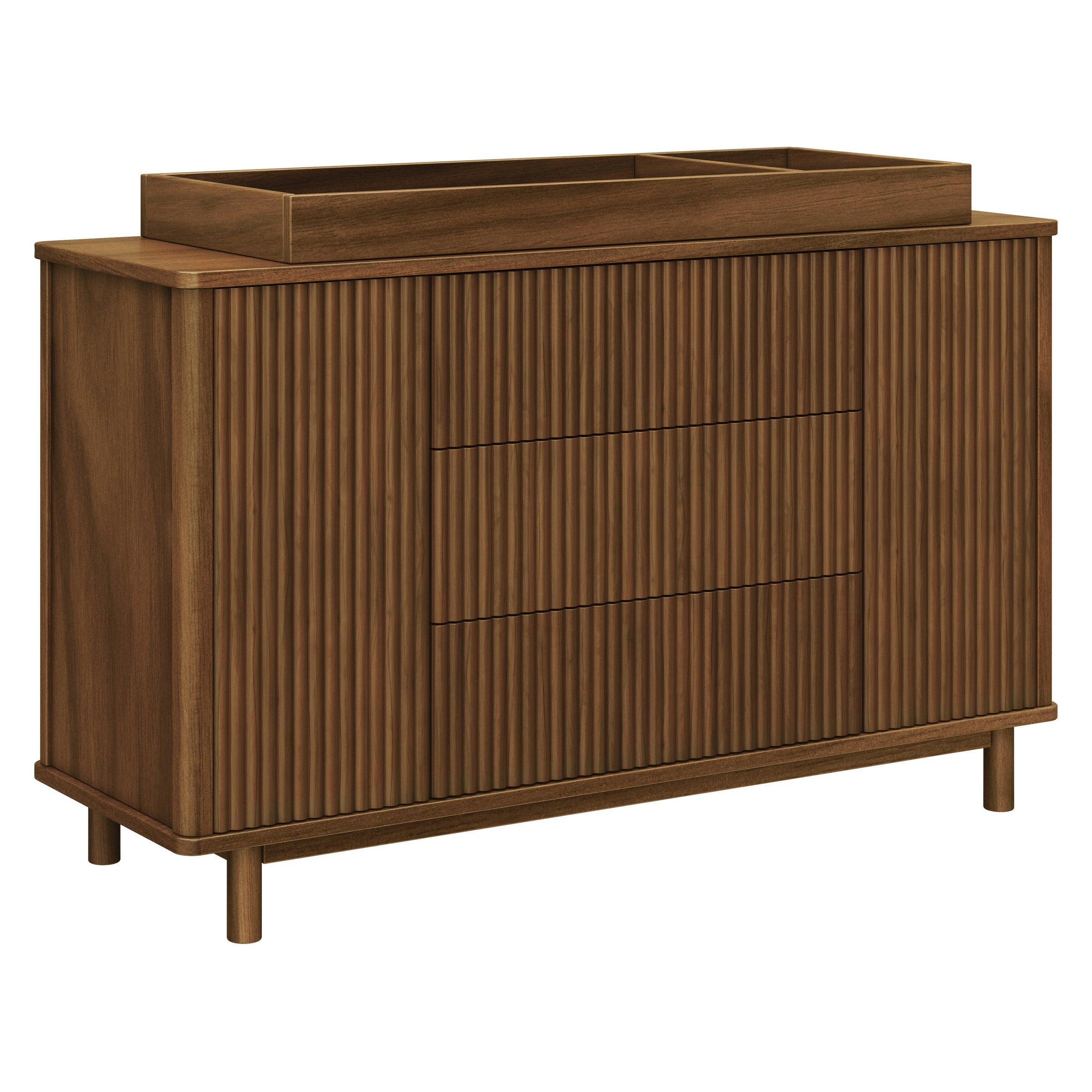 M29816NL,Pogo Tambour Assembled Dresser in Natural Walnut