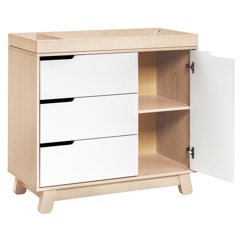 M4223NXW,Hudson 3-Drawer Changer Dresser w/Removable Changing Tray in WashedNatural/White