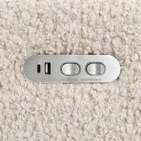 M11286AT,Kiwi Plus Power Glider Recliner w/ Power Headrest in Almond Teddy Loop