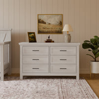 B14516WDF,Emory Farmhouse 6-Drawer Dresser in White Driftwood