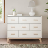 M5826WNX,Scoot 6-Drawer Dresser in White/Washed Natural