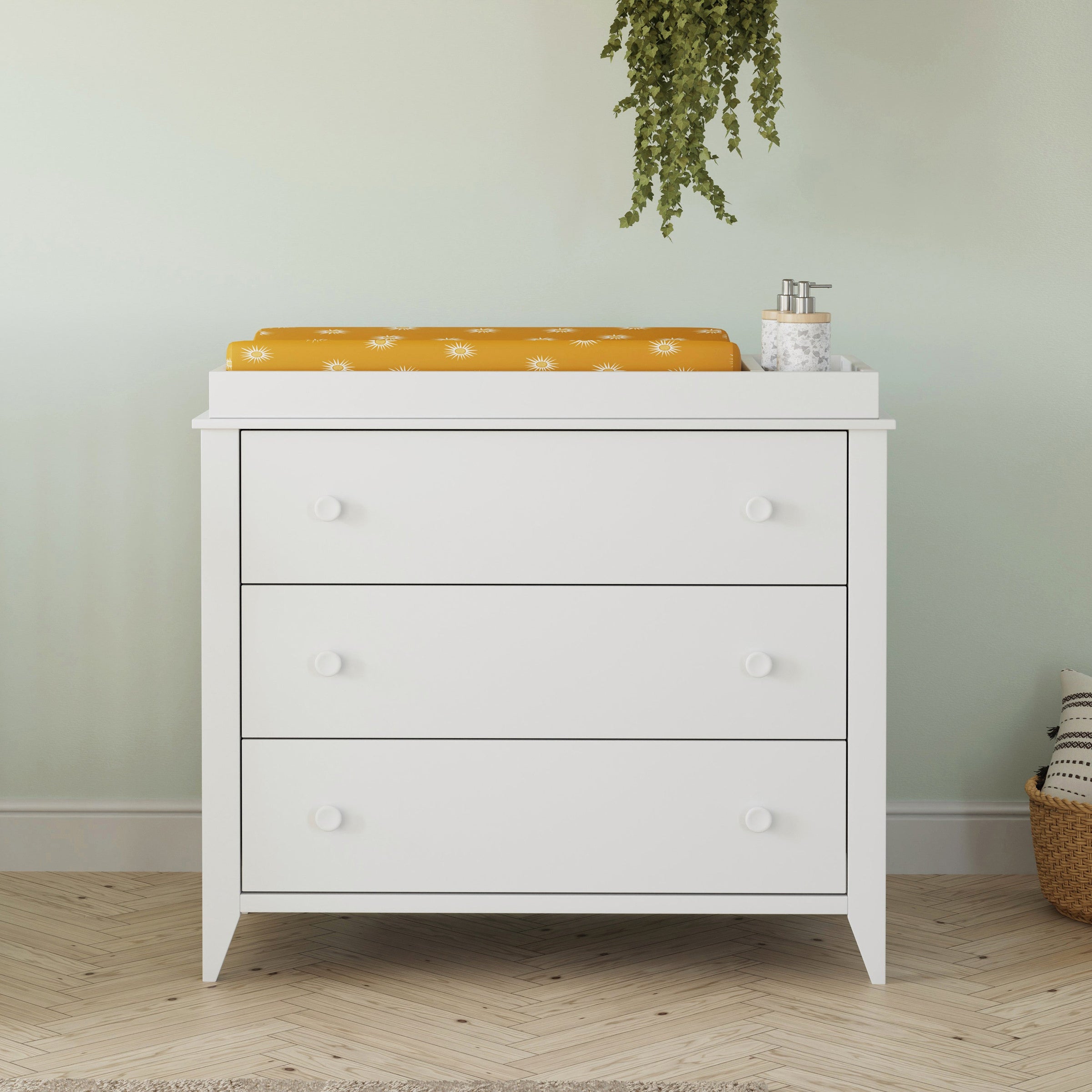 M10323W,Sprout 3-Drawer Changer Dresser in White Finish