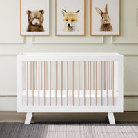 M4201WNX,Hudson 3-in-1 Convertible Crib w/ToddlerBedConversionKit in White/Washed Natural