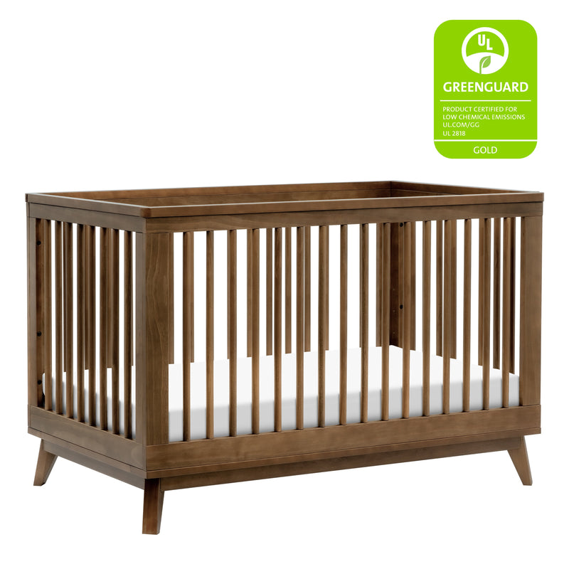 M5801NL,Scoot 3-in-1 Convertible Crib w/Toddler Bed Conversion Kit in Natural Walnut