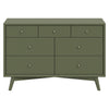 M15916OL,Palma 7-Drawer Double Dresser  Assembled in Olive