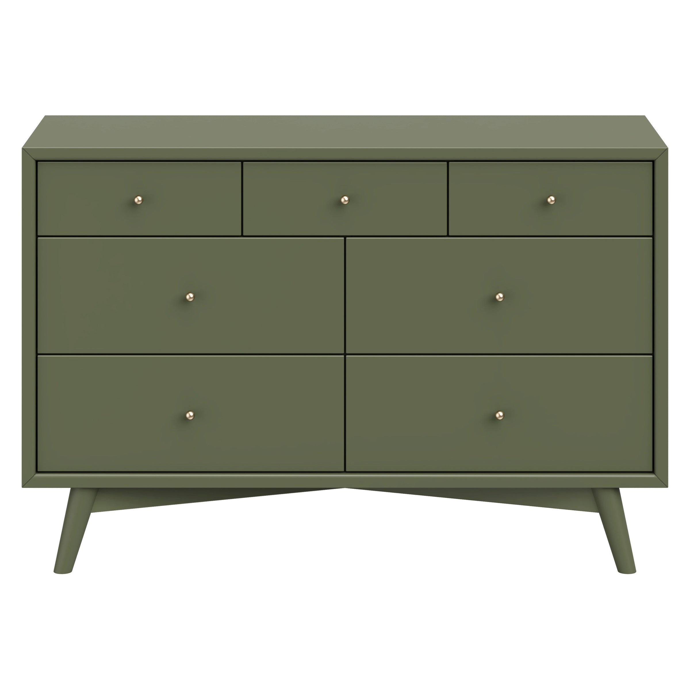 M15916OL,Palma 7-Drawer Double Dresser  Assembled in Olive