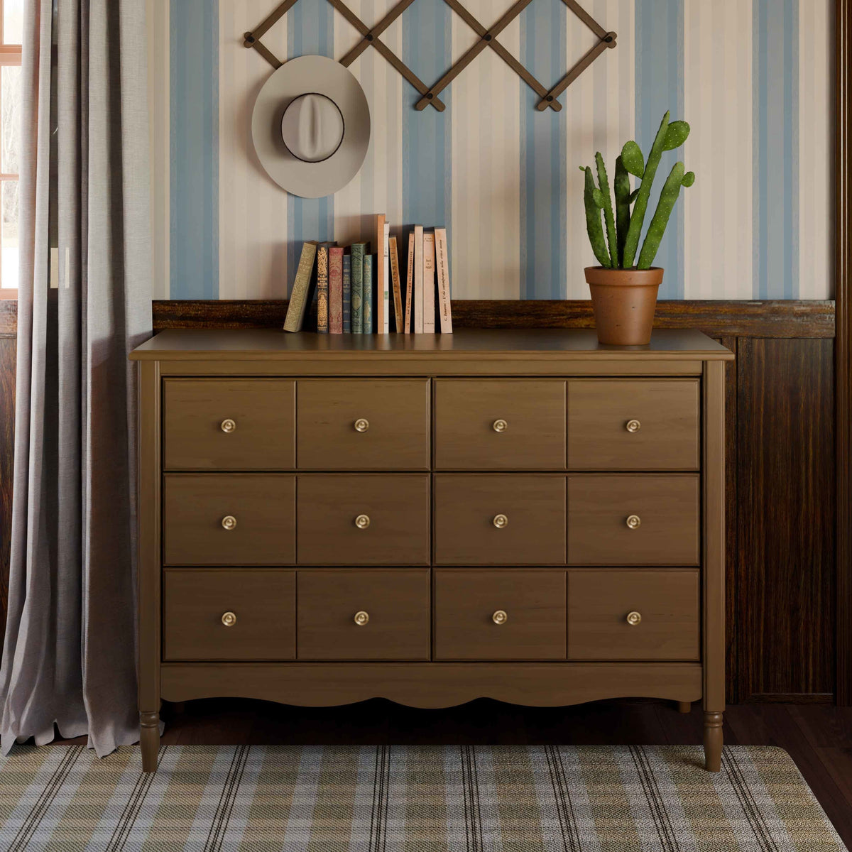 M7116NL,Liberty 6-Drawer Assembled Dresser in Natural Walnut