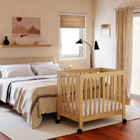 M6698HY,Origami Mini Crib in Honey