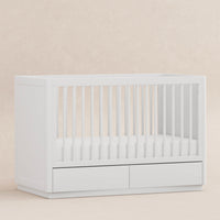 M21601W,Bento 3-in-1 Convertible Storage Crib w/Toddler Bed Conversion Kit in White