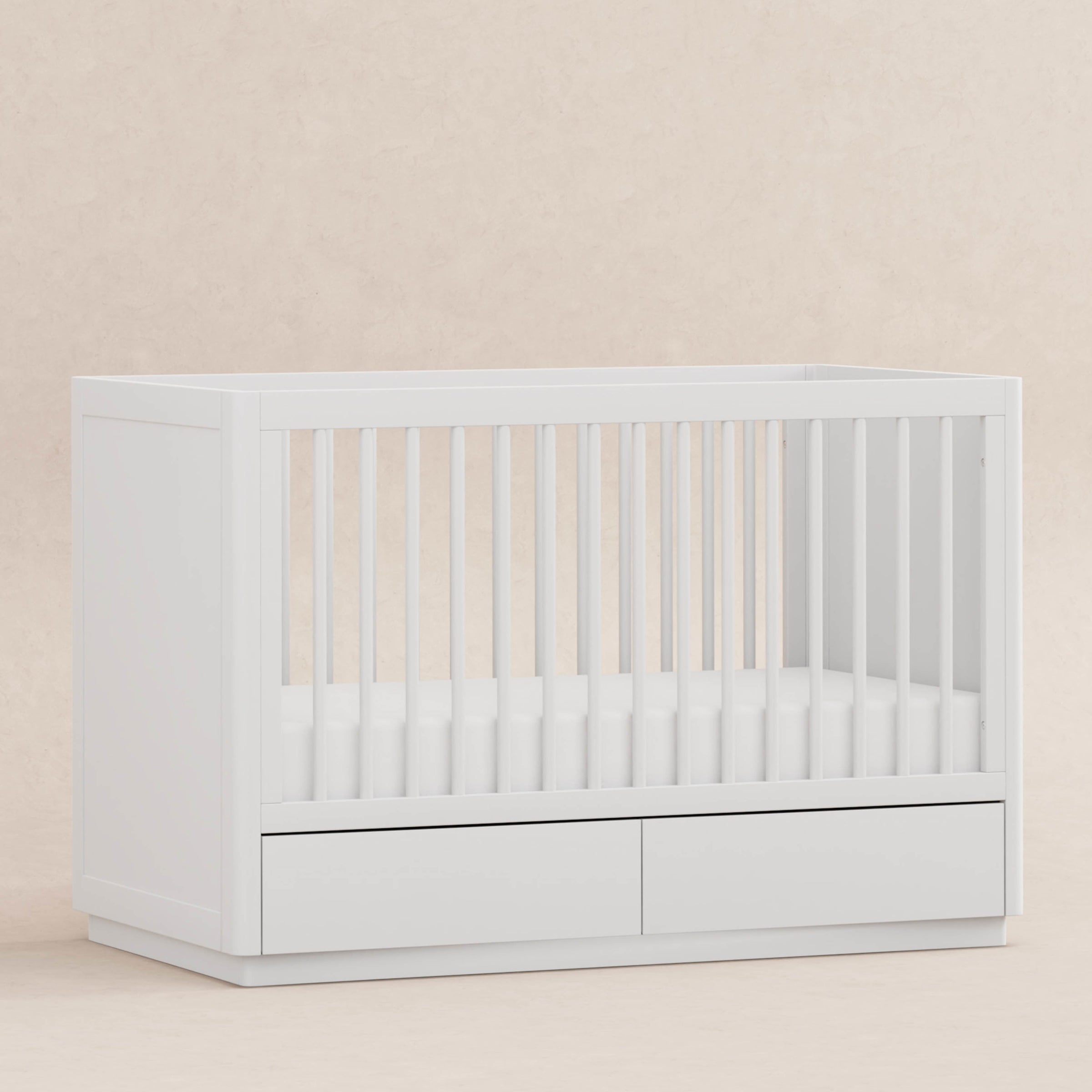 M21601W,Bento 3-in-1 Convertible Storage Crib w/Toddler Bed Conversion Kit in White