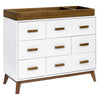 M5826WNL,Scoot 6-Drawer Dresser in White/Natural Walnut
