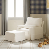 M21787PCMEW,Crawford Pillowback Comfort Swivel Glider in Performance Cream Eco-Weave