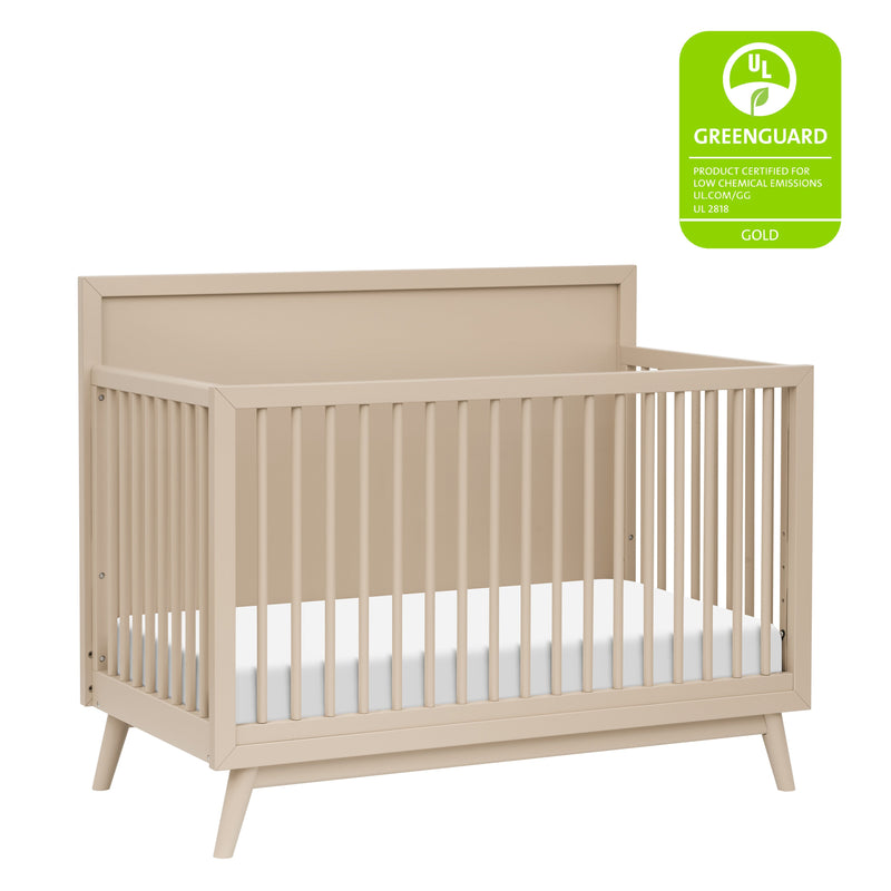 M15901TPE,Palma Mid-Century 4-in-1 Convertible Crib w/Toddler Bed Conversion in Taupe