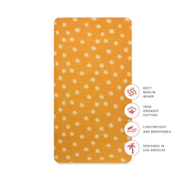 T26935,Golden Hour Muslin Crib Sheet in GOTS Certified Organic Cotton