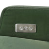 M22286FGVLB,Crewe Electronic Swivel Glider Recliner in Forest Green Velvet w/Light Wood Base