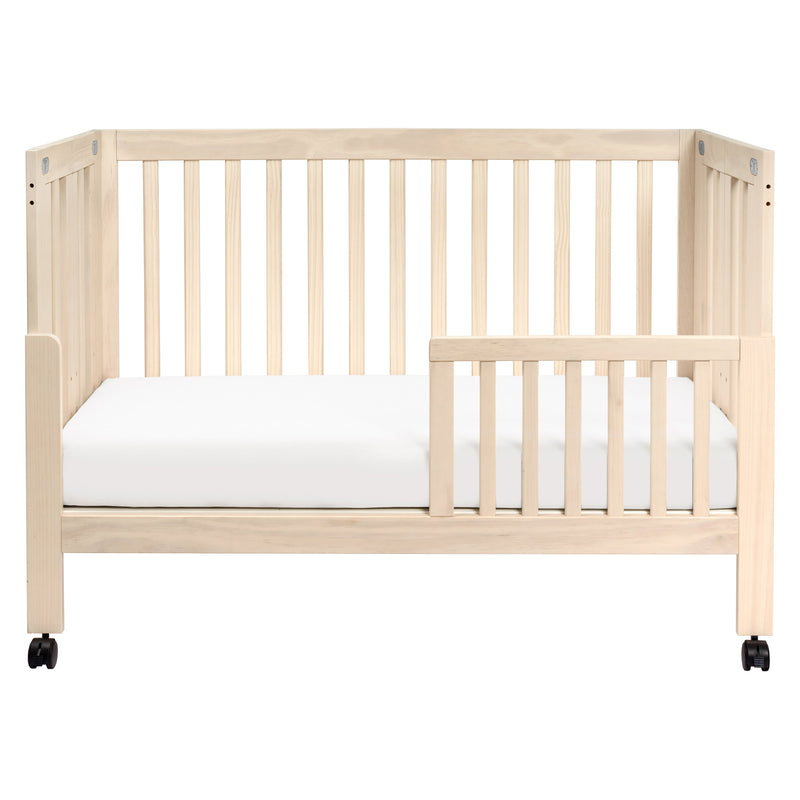 M6601NX,Maki Full-Size Folding Crib w/Toddler Bed Conversion Kit in Washed Natural
