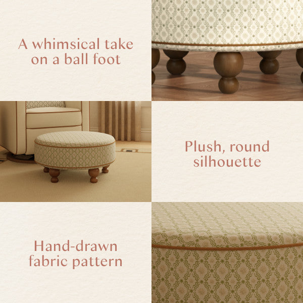 M33385OSRCTF,Nate Berkus x Babyletto Astre Ottoman in Perf Olive Star Eco-Crossweave w/Toffee feet