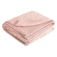 T28039,Daisy Muslin Quilt in GOTS Certified Organic Cotton
