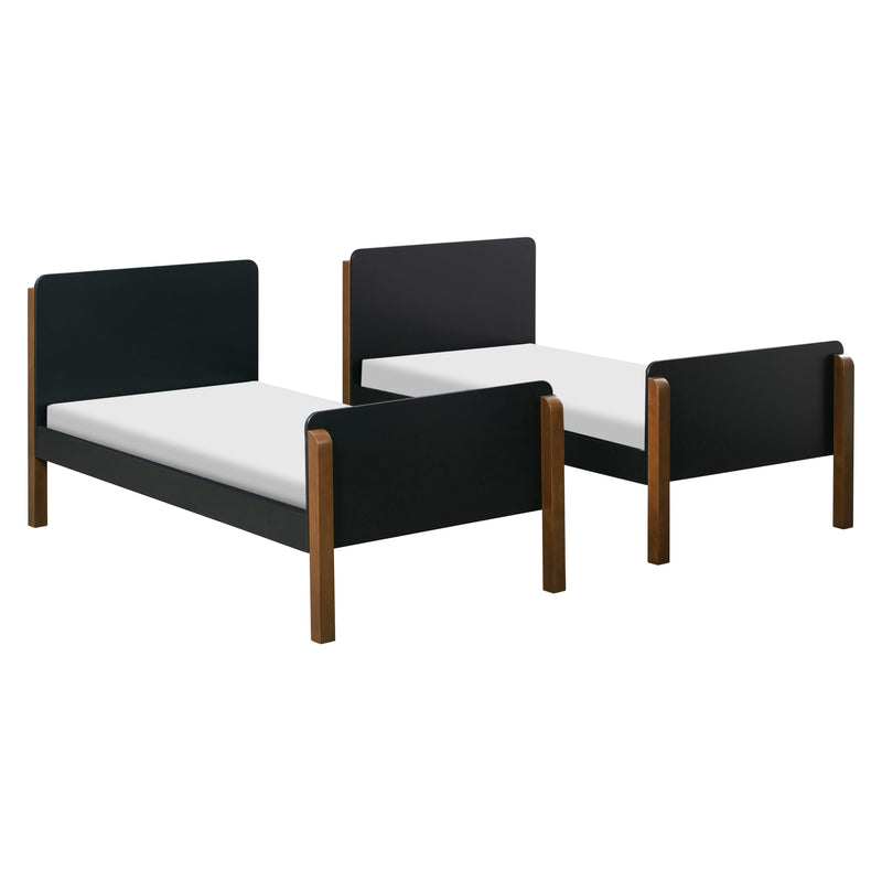 M18494BNL,TipToe Bunk Bed in Black and Natural Walnut