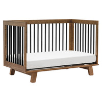 M4201NLB,Hudson 3-in-1 Convertible Crib w/ToddlerBedConversion Kit in Natural Walnut/Black